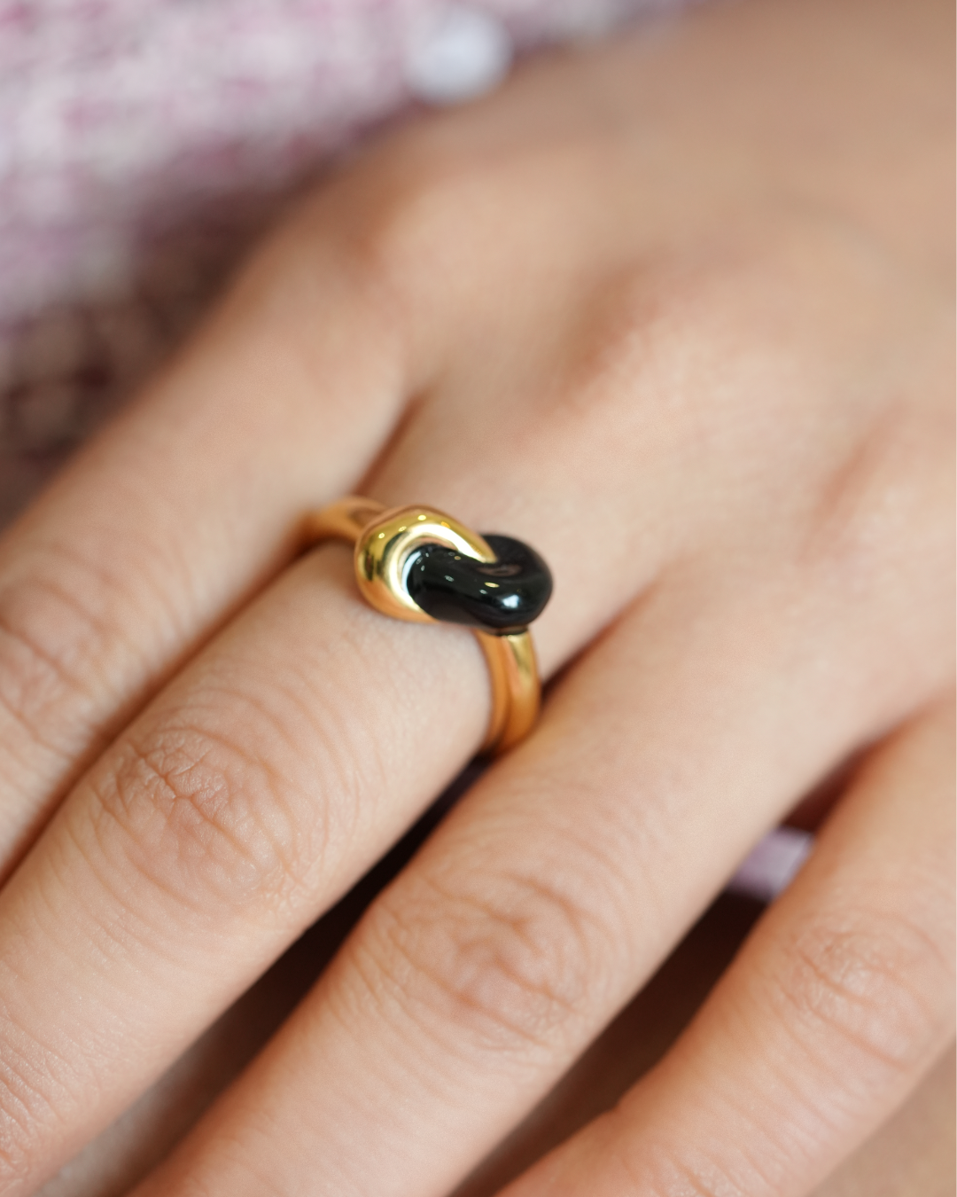 Black Knot Enamel Ring
