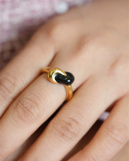 Black Knot Enamel Ring