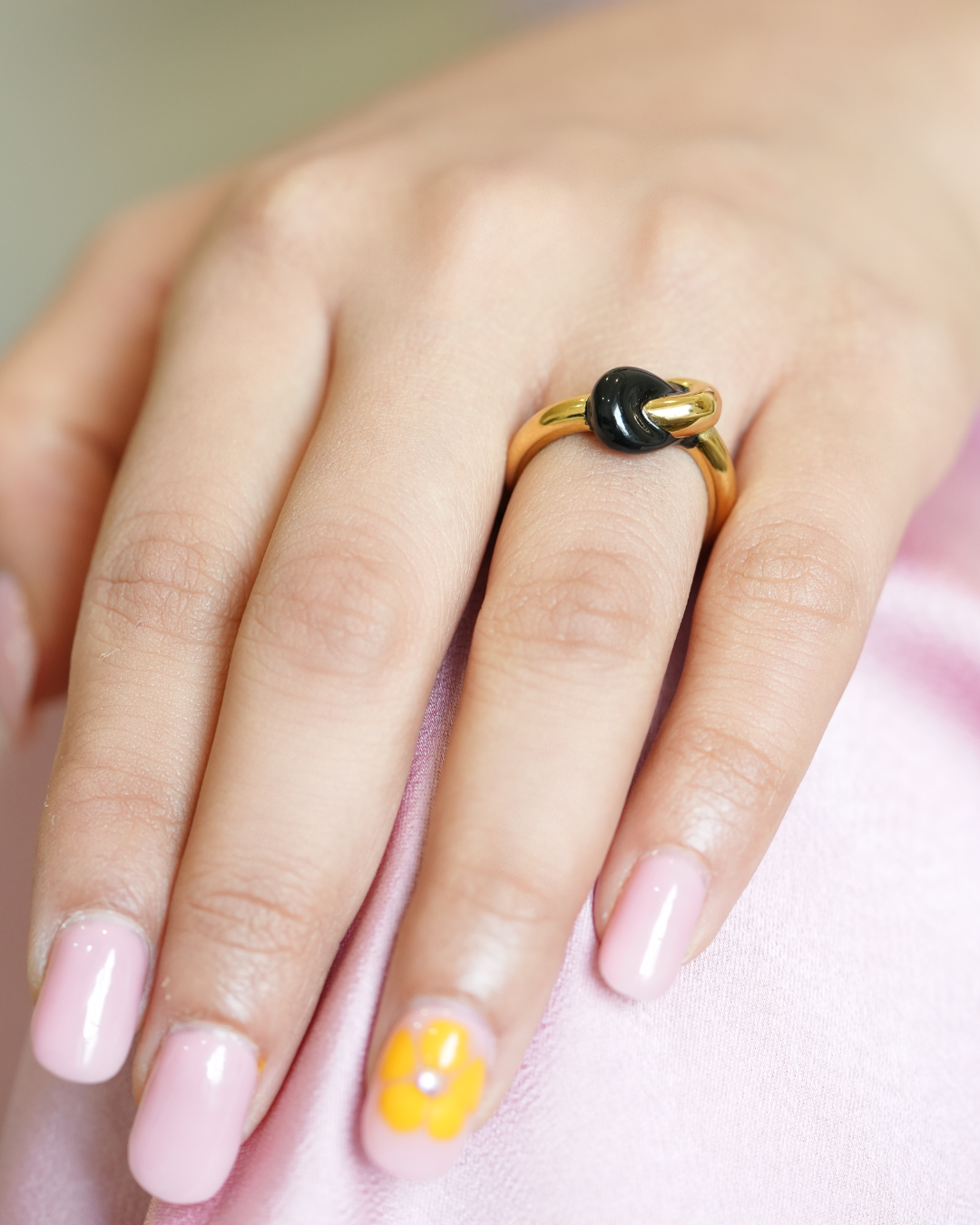 Black Knot Enamel Ring