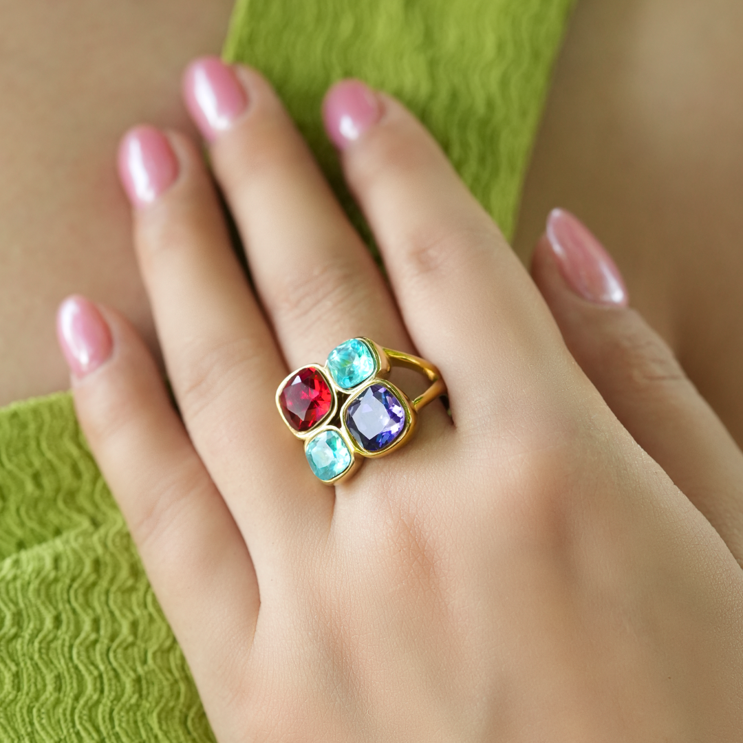 Serena Multi Crystal Ring