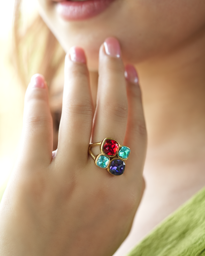 Serena Multi Crystal Ring