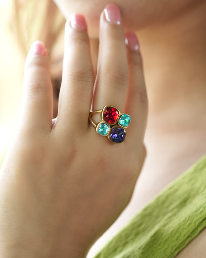 Serena Multi Crystal Ring