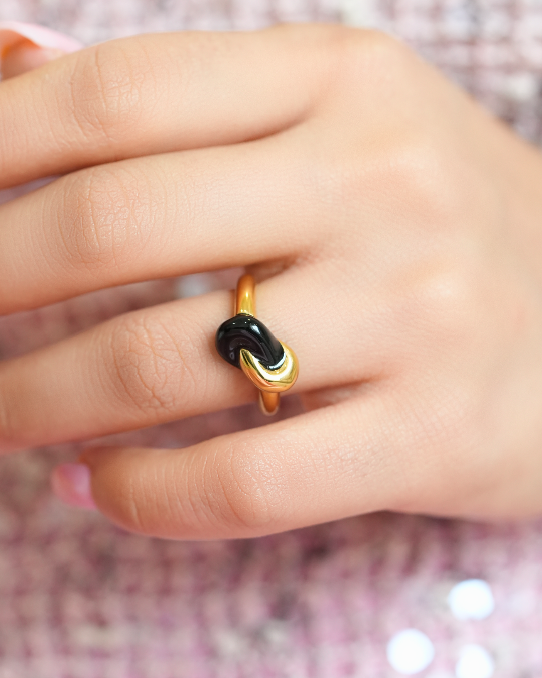 Black Knot Enamel Ring
