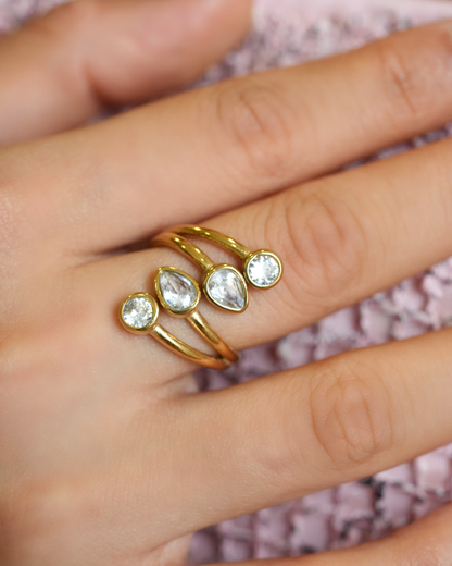 Diamond Twig Ring - 18K Gold Plated - Xiara