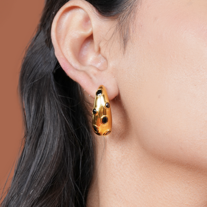 Ziva Black Sparkle Earrings