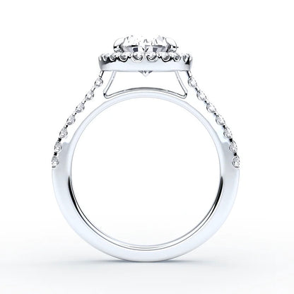 Pave Oval Halo Ring - 92.5 Sterling Silver