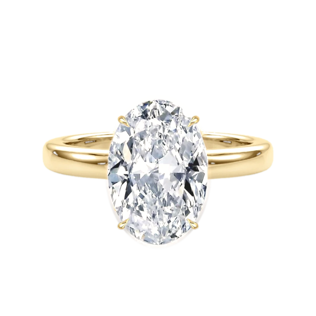 The Oval Solitaire Ring - 3.5 Carat - 18K Gold Plated 925 Sterling Silver - Xiara