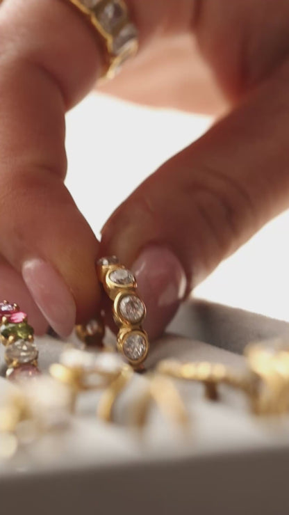 Round Bezel Eternity Band Ring