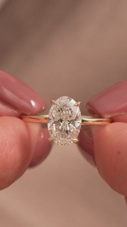 The Oval Solitaire Ring - 92.5 Sterling Silver Vermeil