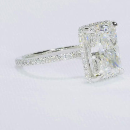 Radiant Solitaire Ring  - 92.5 Sterling Silver