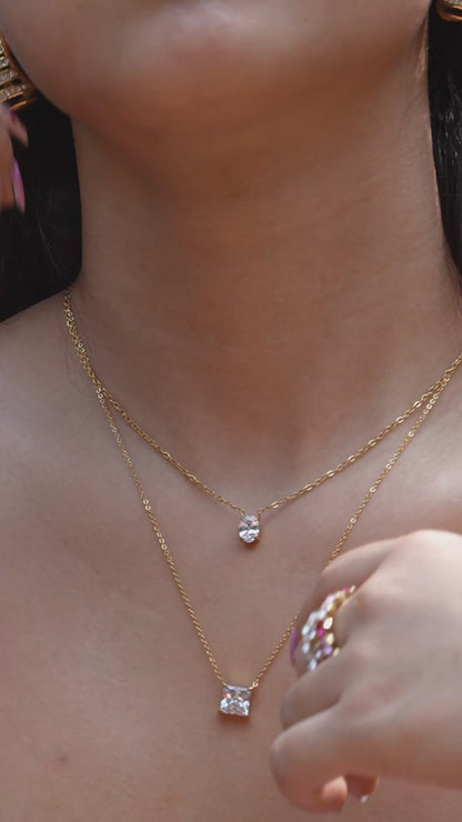 Aurora Oval Solitaire Necklace