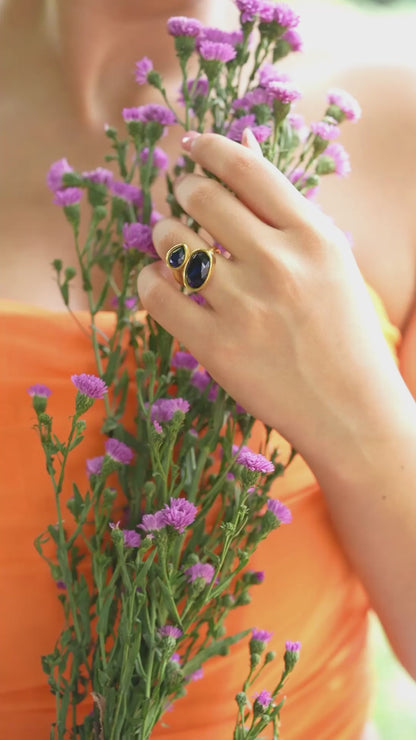 Sapphire Duet Ring