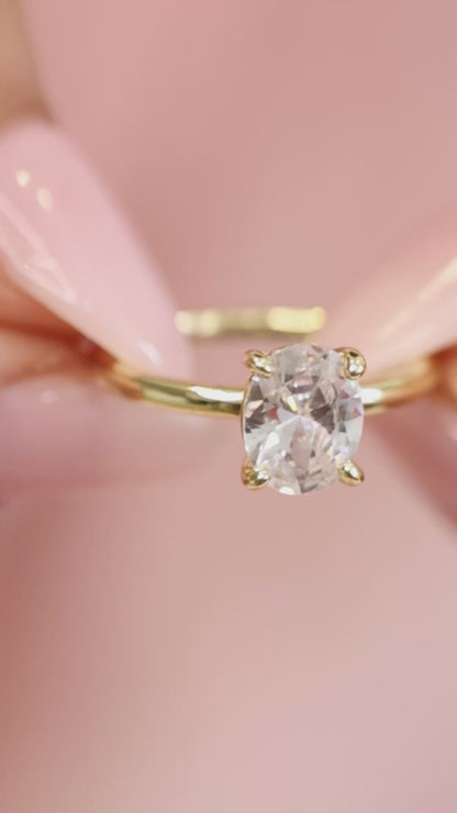 Aura Oval Solitaire Ring