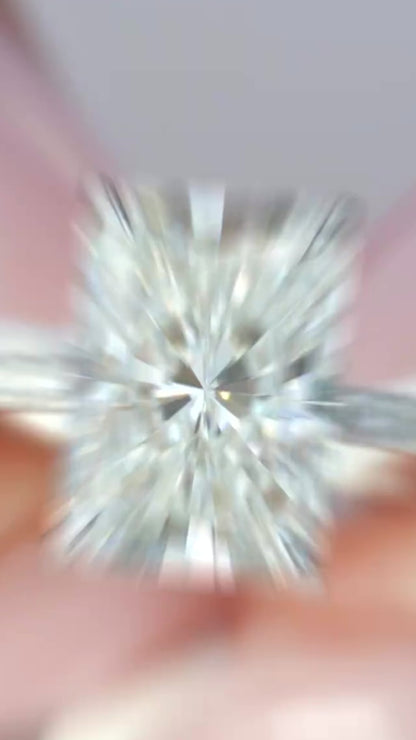 Radiant Solitaire Ring  - 92.5 Sterling Silver