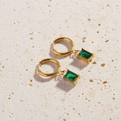 Emerald Serenade Gold Earrings