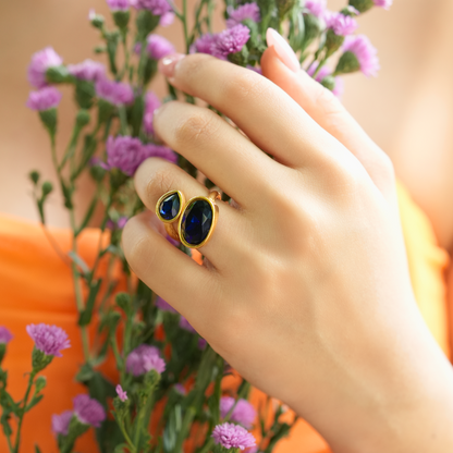 Sapphire Duet Ring