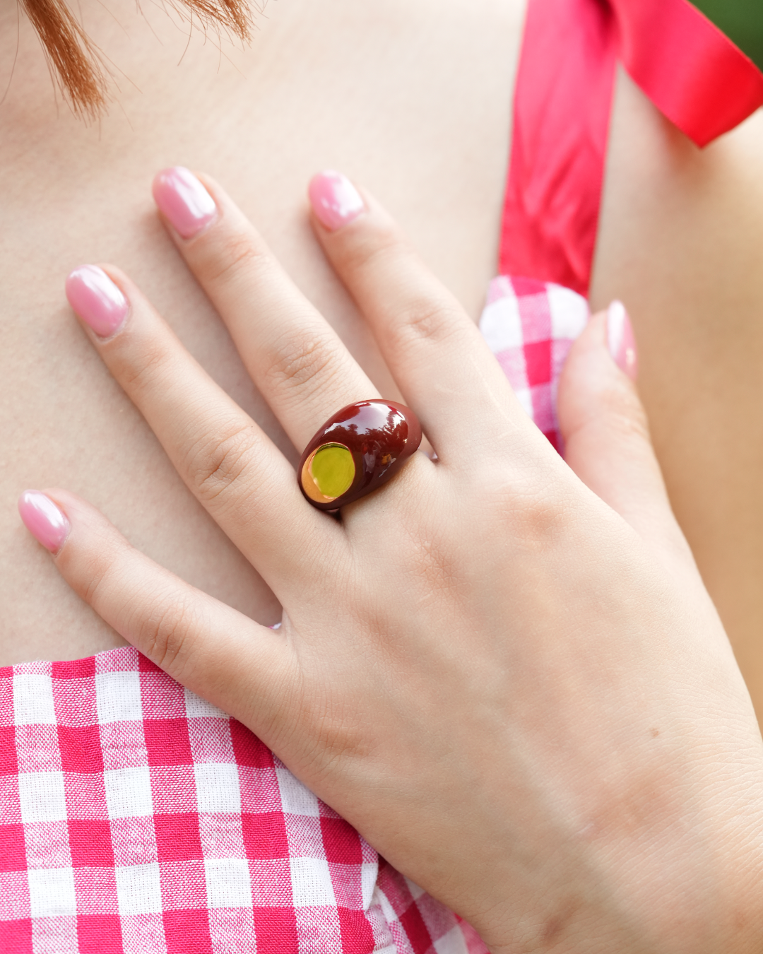 Cherry Bold Enamel Ring