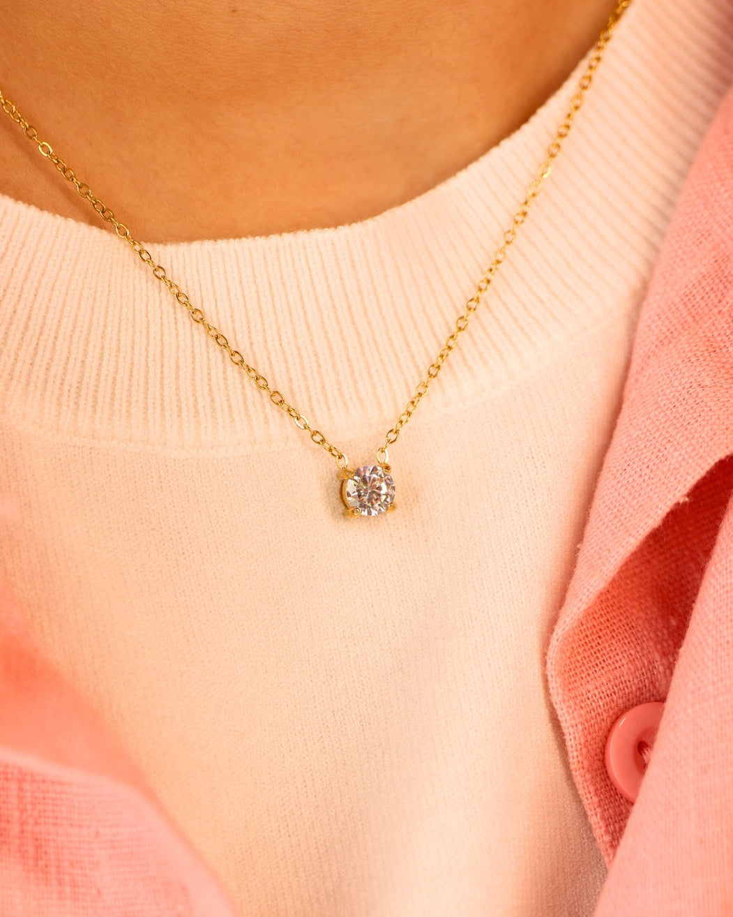 Round Solitaire Necklace
