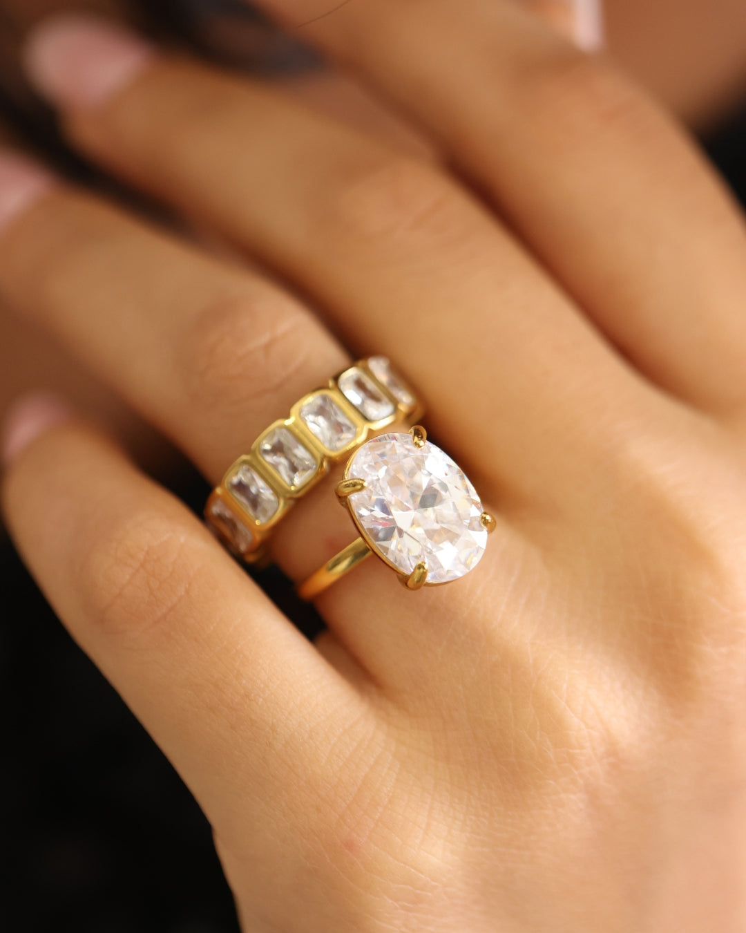 Radiant Bezel Eternity Band Ring