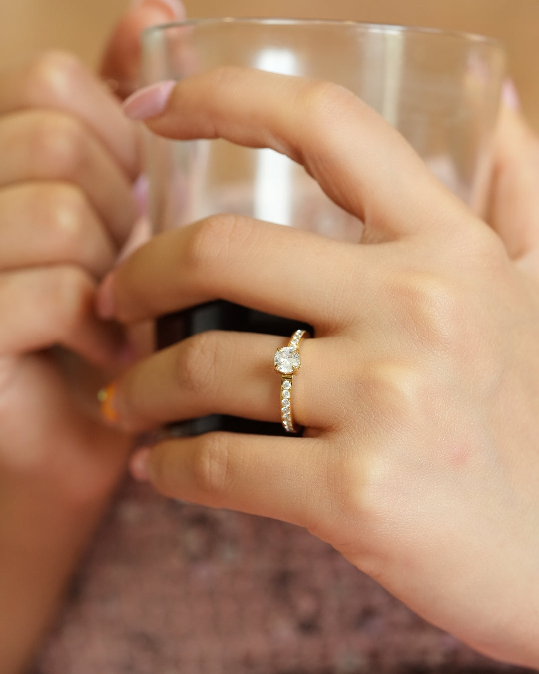 Round Diamond Band Ring
