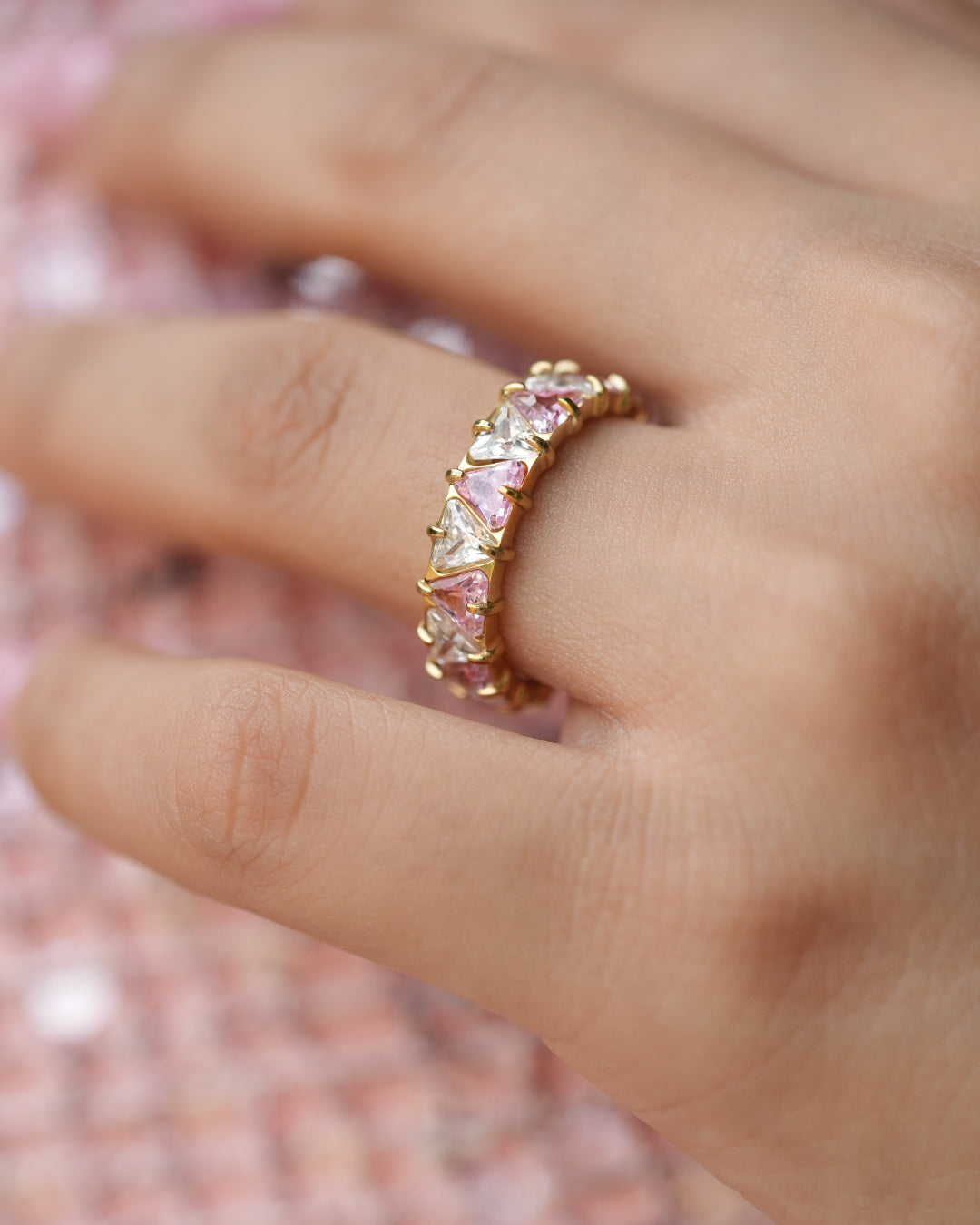 Pink Eternity Band Ring