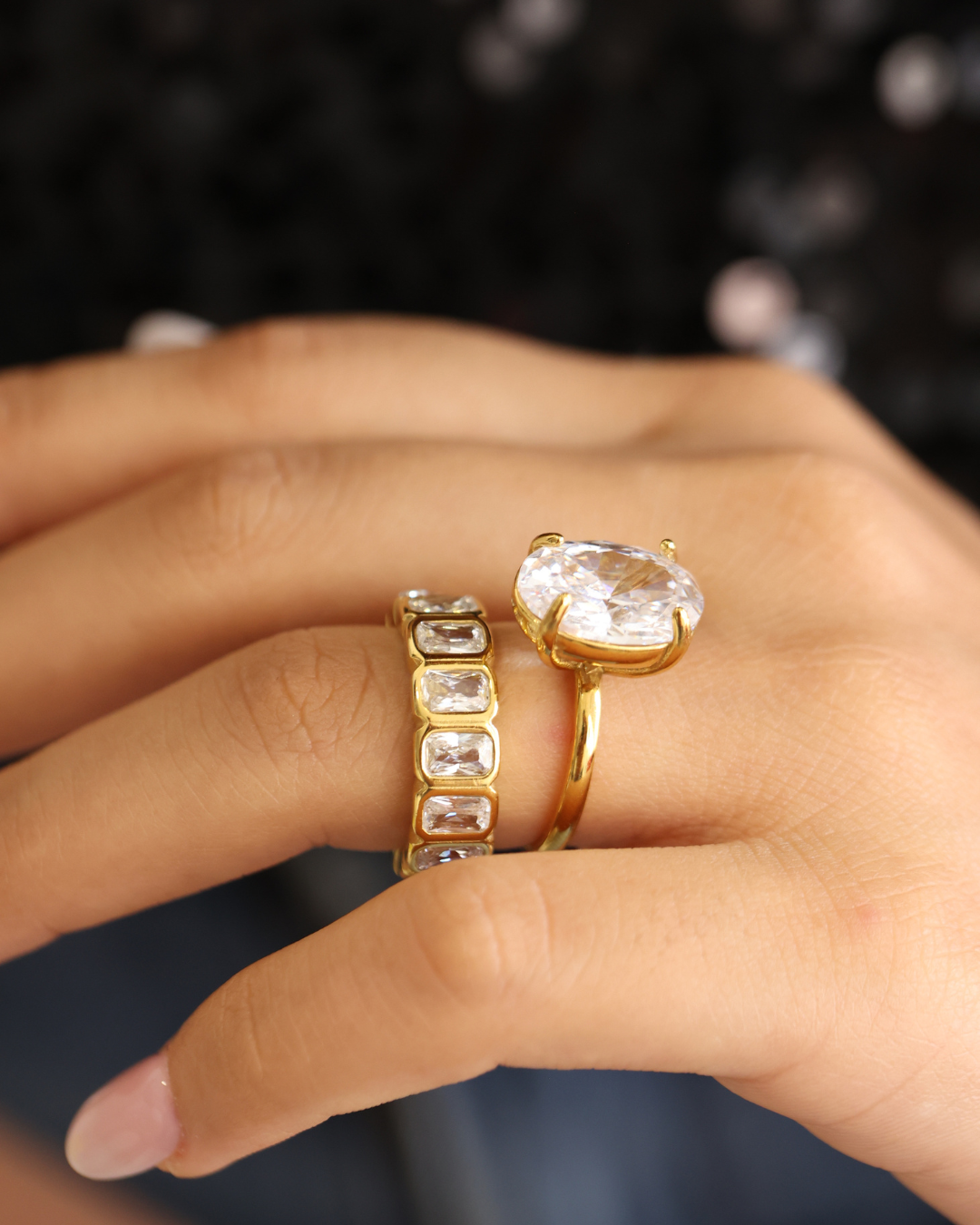 Radiant Bezel Eternity Band Ring