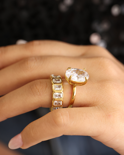 Radiant Bezel Eternity Band Ring